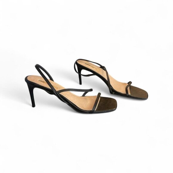 Billini Black Strappy Square Toe Heels | Womens Size 8 - Picture 1 of 4